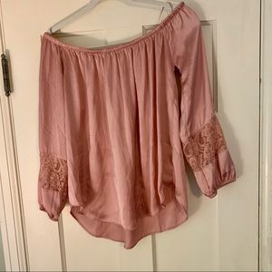 Peach off the shoulder top